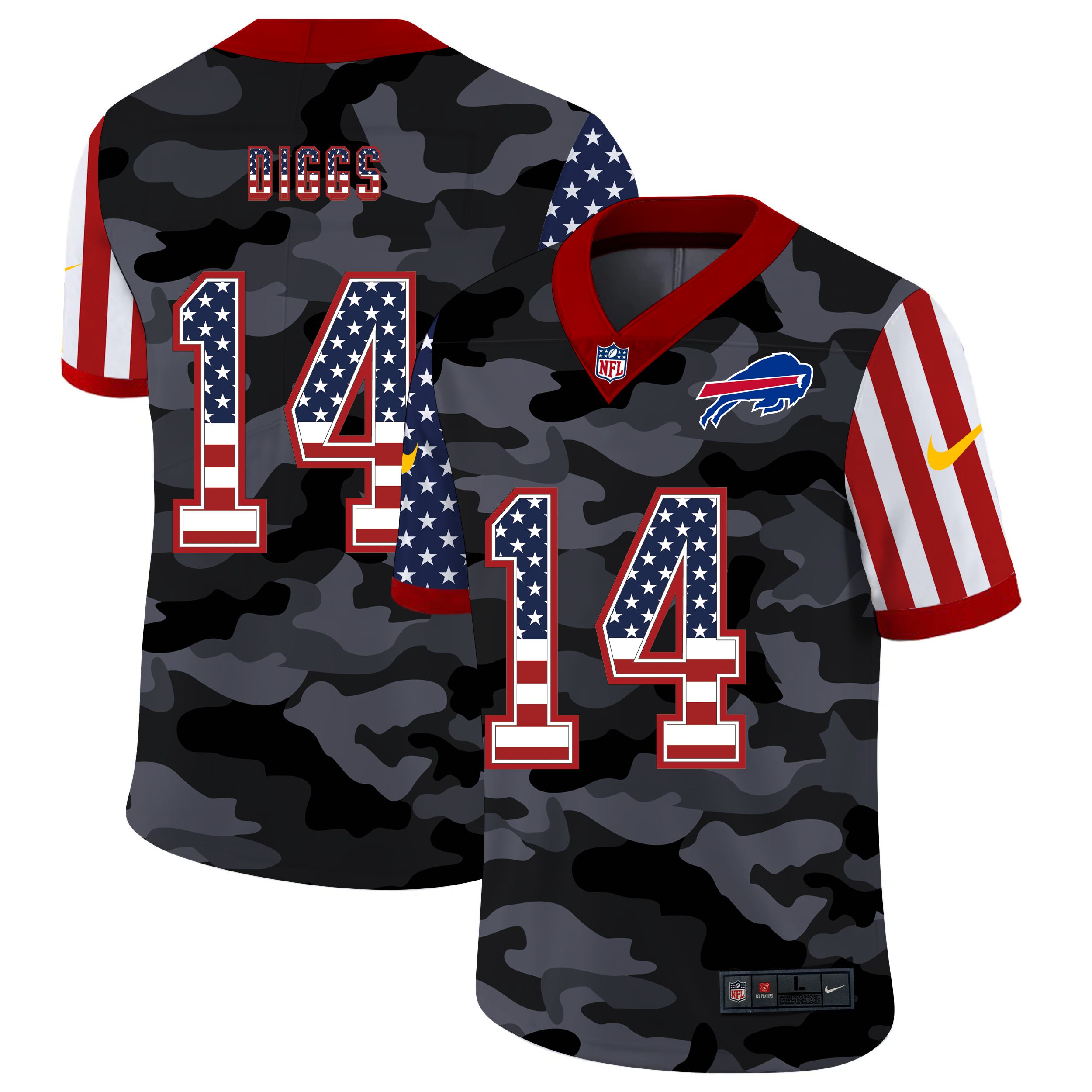 Men Buffalo Bills #14 Diggs 2020 Nike USA Camo Salute to Service Limited NFL Jerseys->los angeles rams->NFL Jersey